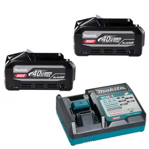 Makita BL4040F 40v MAX XGT 4.0ah High Output Battery Twin Pack & DC40RC Charger