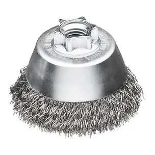 Milwaukee Crimped Cup brushes For Small Angle Grinder - 0.35mm Wire Gauge, 65mm Diameter