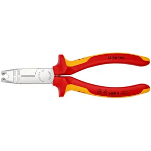 Knipex 13 46 165 Stripping Pliers Chrome-Plated Insulated with Multi-Component Grips, VDE-Tested 165 mm