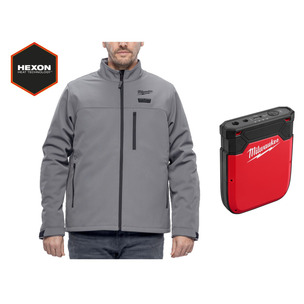 Milwaukee M12HJGR6 M12 12v Heated Jacket Grey - Hexon Heat Technology - Naked With Heated Gear Power Source 4932492907 IRPSU3-0