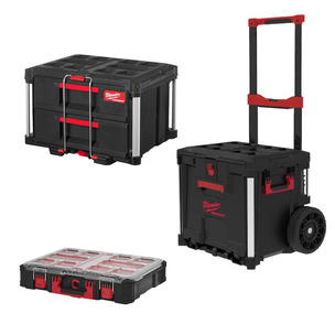 Milwaukee 4932498651 Packout Rolling Drawer, 4932472129 2 Drawer Tool Box & 4932464082 Organiser Case