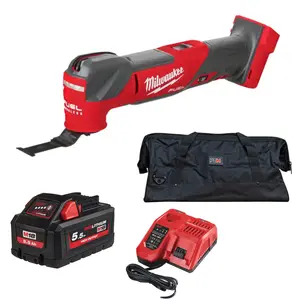 Milwaukee M18FMT-0 Fuel 18V Multi-Tool Kit - 5.5ah High Output Battery, Charger & PTM Bag