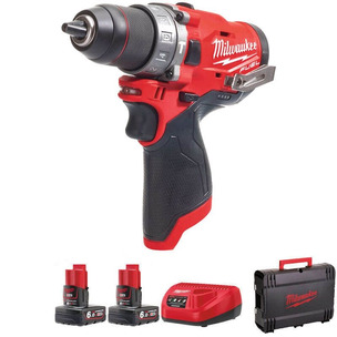 Milwaukee M12FPD-602X 12V Fuel Percussion Drill with Charger (2 x 6.0Ah RedLithium-Ion Batteries)