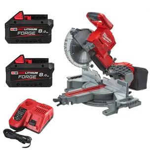 Milwaukee M18FMS254-0 18V Fuel 254mm Brushless Cordless Mitre Saw Kit - 2 x 8.0ah Forge Batteries & Charger