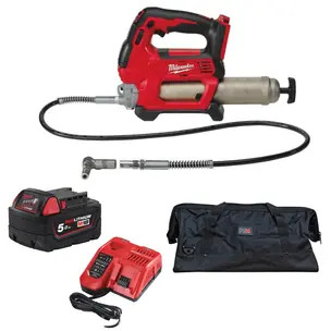 Milwaukee M18GG-501B 18v Cordless Grease Gun 5.0ah Battery Charger & PTM Bag