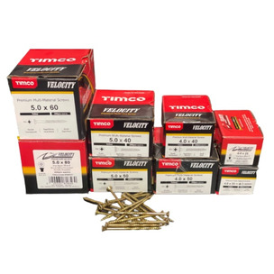 Timco x PTM Velocity Premium Multi-Use Screws - PZ - Double Countersunk Top-up Pack Multi Sizes