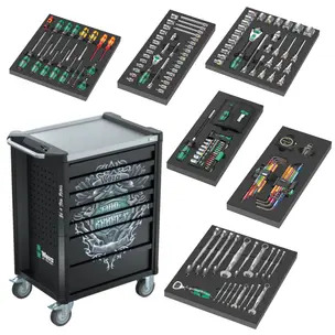 Wera 05150135001 9705 Tool Rebel Roller Cabinet Stainless 1 Set - 177 Pieces