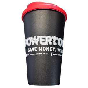 Limited Edition Black & Red Powertoolmate 'Americano Style' Branded Travel Cup 
