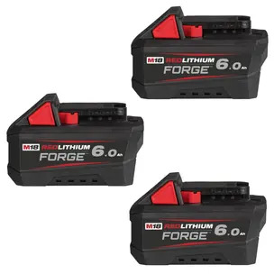Milwaukee M18FB6 18v Forge 6ah Batteries - 3 Pack