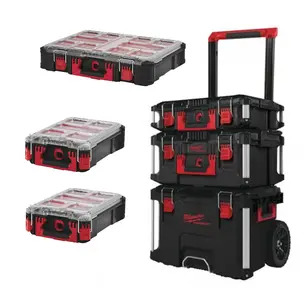 Milwaukee 4932464244 3 Piece PACKOUT Storage System Set & 3 Organisers