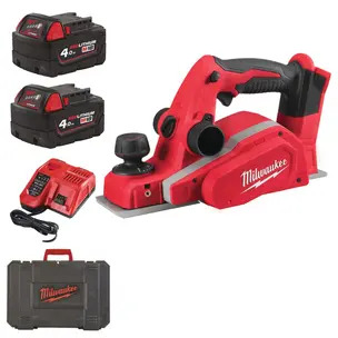 Milwaukee M18BP-402C 18V 82mm Planer (2 x 4.0Ah RedLithium-Ion Batteries, Charger & Case)