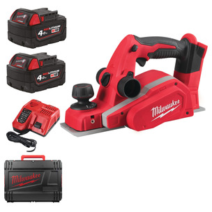 Milwaukee M18BP-402C 18V 82mm Planer (2 x 4.0Ah RedLithium-Ion Batteries, Charger & Case)