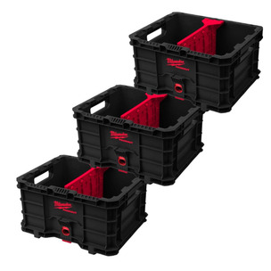 Milwaukee Packout 3 x Crate & 3 x Divider Set - 4932471724/4932480624