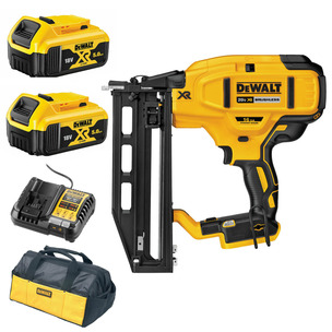 Dewalt DCN662N 18v XR Brushless 16GA Second Fix Straight Nailer Kit - 2 x 5.0ah Batteries, Charger & Bag