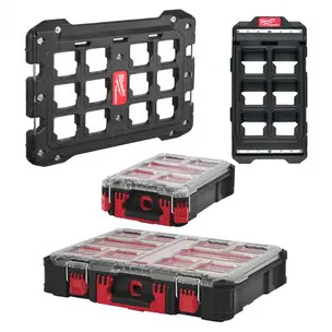 Milwaukee 4 Piece Packout Racking Bundle - Mounting Plates & Organisers