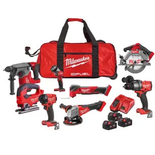 Milwaukee 8 Piece 18v Kit - 3 x 5.0ah Batteries