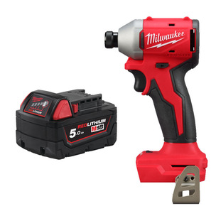 Milwaukee M18BLIDR-0 1/4" Hex Brushless Impact Driver & 5.0ah Battery