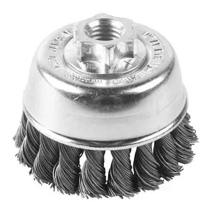 Milwaukee Knotted Cup Brushes For Small Angle Grinder - 0.5mm Wire Gauge