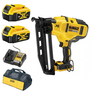 DeWalt DCN660N 18V XR 2nd Fix Brushless Nailer Kit - 2 x 5.0ah Batteries, Charger & Bag