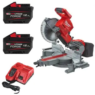 Milwaukee M18FMS254-0 18V Fuel 254mm Brushless Cordless Mitre Saw Kit - 2 x 12.0ah Forge Batteries & Charger