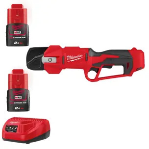 Milwaukee M12BLPRS-0 12v Brushless Pruning Shears Kit - 2 x 2.0ah Batteries & Charger