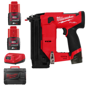 Milwaukee M12FCN18GS-202X 12v Fuel 18GA Straight Brad Nailer Kit - 2 x 2.0ah Batteries