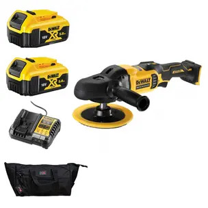 DeWalt DCM849N 18V XR Rotary Polisher Kit- 2 x 5.0ah Batteries, Charger & Bag