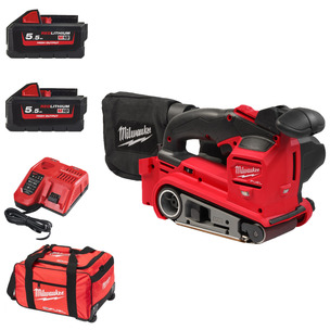 Milwaukee M18FBTS75-552 18v Fuel Belt Sander Kit - 2 x 5.5ah High Output Batteries