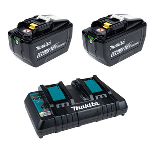 Makita BL18120 18v LXT High Capacity 12ah Batteries 1915J2-8 Twin Pack & DC18RD 18V LXT 240v Twin Port Charger