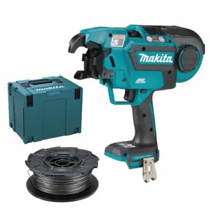Makita DTR180ZJ 18v LXT Brushless Rebar Tying Tool Naked With Case & 199137-9 Tie Wire Set 100m Reel - 50 Piece