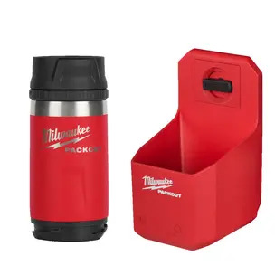 Milwaukee 4932480706 Packout Cup Holder & 4932498977 Packout 355ml Bottle Sip Lid