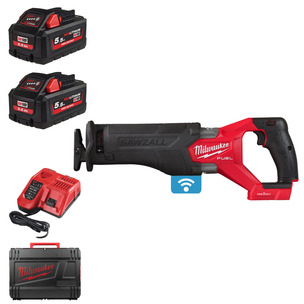 Milwaukee M18ONEFSZ-552X Fuel One-Key Sawzall Kit, 2 x 5.5Ah Batteries, Charger, Case