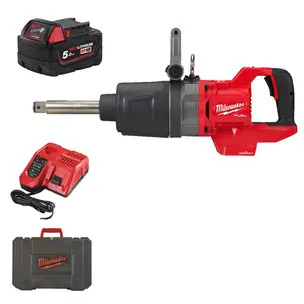 Milwaukee M18ONEFHIWF1D-0 1'' Fuel D-Handle High Torque Impact Wrench Kit - 5.0ah Battery, Charger & Case