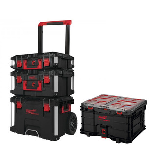 Milwaukee x PTM 5 Piece Mega Packout Bundle - 3 Piece Set & Packout Crate With Slim Organiser 
