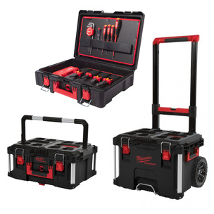Milwaukee 4932499466 62 Piece Electricians Set With Packouy Trolley Case & Packout Large Toolbox