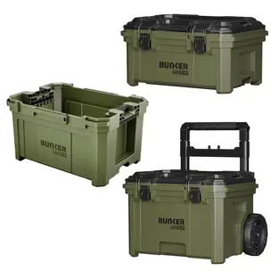 Bunker Load-Up 3 Piece Set- Rolling Tool Box, Crate & 230mm Tool Box