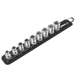 Wera 05003973001 Belt B 4 Zyklop Socket Set, 3/8" Drive - 9 Piece