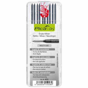 Pica 4030 Dry Refills Replacement Leads Graphite 2B 10 Leads