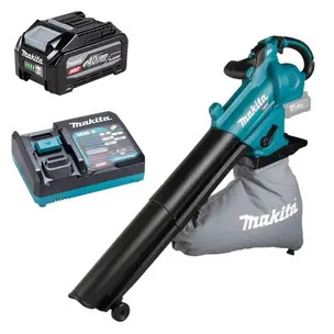 Makita UB005GZ 40V Max XGT Brushless Lightweight Leaf Blower Kit - 4.0ah High Output Battery & Charger