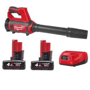 Milwaukee M12BBL-0 12v Cordless Blower Kit - 2 x 4.0ah Batteries & Charger