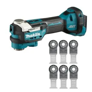 Makita DTM52Z 18V Brushless LXT Multi-Tool & Smart ST6MAK 6 Piece Multi Tool Blade Set