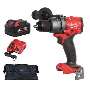 Milwaukee M18FPD3-501B 18v Fuel Combi Drill Kit - 5.0ah Battery, Charger & PTM Bag