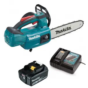 Makita DUC254Z 18V LXT Li-Ion BL Top Handle Chainsaw Kit - 5.0ah Battery & Charger