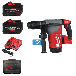 Milwaukee M18ONEFHPX-122X FUEL SDS+ 32 mm Hammer Drill Kit - 2 x 12.0ah Forge Batteries, Charger & Case