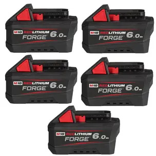Milwaukee M18FB6 18v Forge 6ah Batteries - 5 Pack