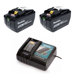 Makita BL18120 18v LXT High Capacity 12ah Batteries 1915J2-8 Twin Pack & DC18RC 7.2V-18V LXT Multi-Voltage Compact Charger