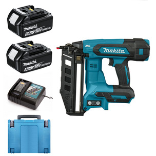 Makita DBN601ZJ 18v Brushless 16GA Straight Finishing Nailer Kit - 2 x 5.0ah Batteries & Charger