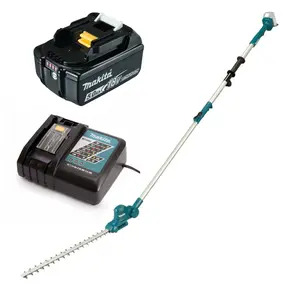 Makita DUN461WZ 18v LXT Adjustable Head Pole Hedge Trimmer Kit - 5.0ah Battery & Charger