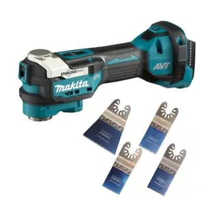 Makita DTM52Z 18V Brushless LXT Multi-Tool Naked & Smart H4MAK 4 Piece Assorted Blade Set