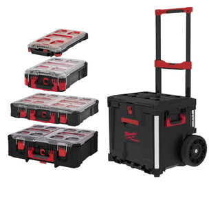Milwaukee 4932498651 Packout Rolling Drawer & 4 Piece PACKOUT Organiser Set